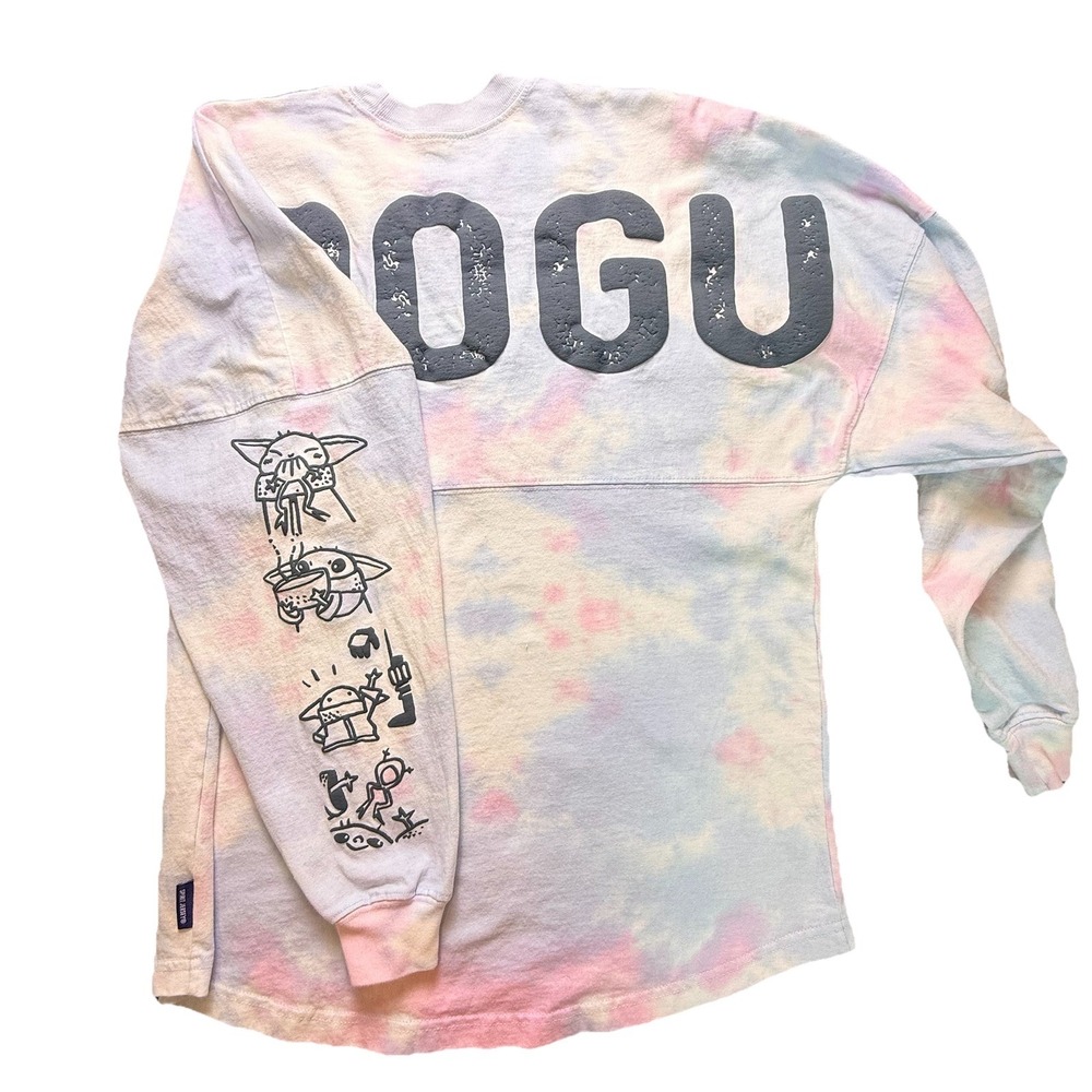 Disney Star Wars GROGU Spirit Jersey  Shirt Women Size M Tie-Dye The Mandalorian